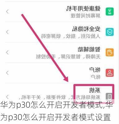 华为p30怎么开启开发者模式,华为p30怎么开启开发者模式设置