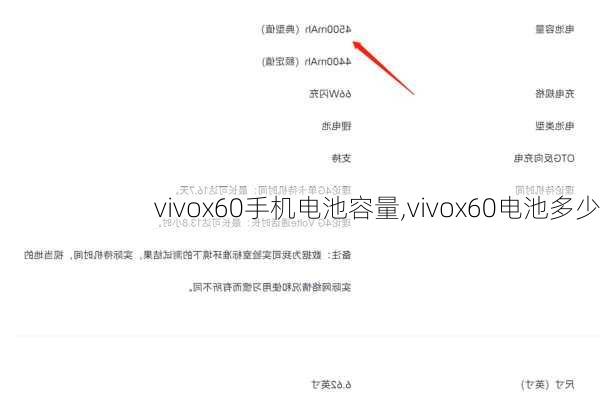 vivox60手机电池容量,vivox60电池多少