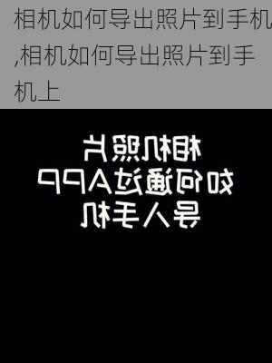 相机如何导出照片到手机,相机如何导出照片到手机上