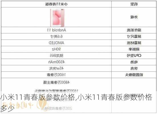 小米11青春版参数价格,小米11青春版参数价格多少