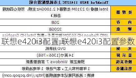 联想e420i3配置,联想e420i3配置参数