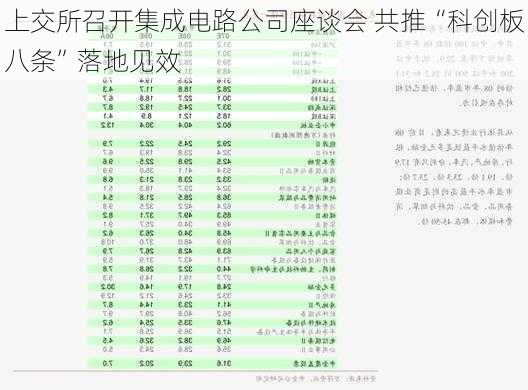 上交所召开集成电路公司座谈会 共推“科创板八条”落地见效