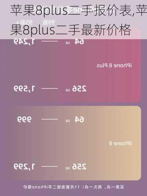 苹果8plus二手报价表,苹果8plus二手最新价格