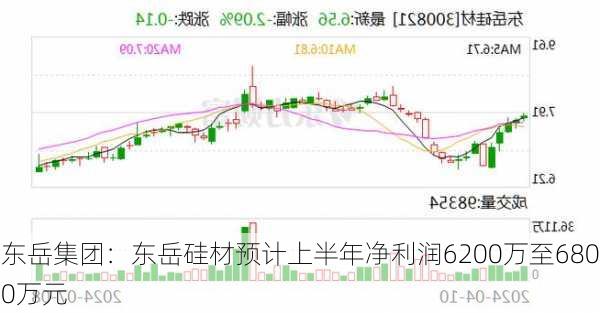 东岳集团：东岳硅材预计上半年净利润6200万至6800万元