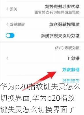 华为p20指纹键失灵怎么切换界面,华为p20指纹键失灵怎么切换界面了