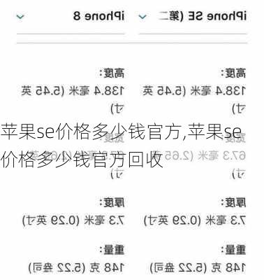苹果se价格多少钱官方,苹果se价格多少钱官方回收