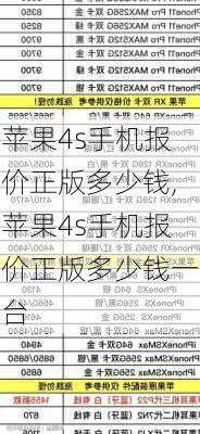 苹果4s手机报价正版多少钱,苹果4s手机报价正版多少钱一台