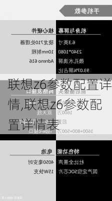 联想z6参数配置详情,联想z6参数配置详情表