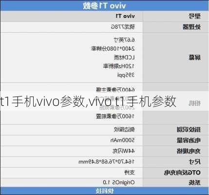 t1手机vivo参数,vivo t1手机参数