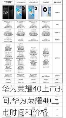 华为荣耀40上市时间,华为荣耀40上市时间和价格