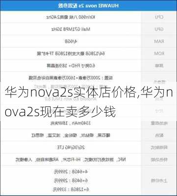 华为nova2s实体店价格,华为nova2s现在卖多少钱