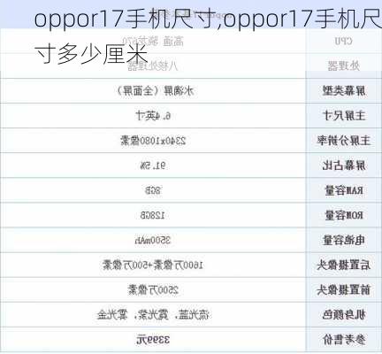 oppor17手机尺寸,oppor17手机尺寸多少厘米