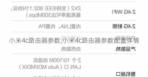 小米4c路由器参数,小米4c路由器参数配置详情
