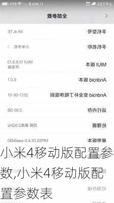 小米4移动版配置参数,小米4移动版配置参数表