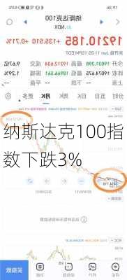 纳斯达克100指数下跌3%