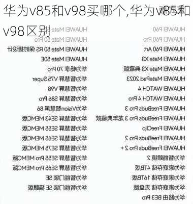 华为v85和v98买哪个,华为v85和v98区别