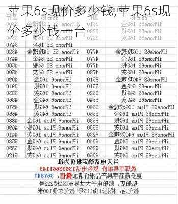 苹果6s现价多少钱,苹果6s现价多少钱一台