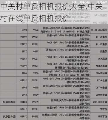 中关村单反相机报价大全,中关村在线单反相机报价