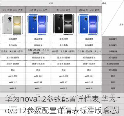 华为nova12参数配置详情表,华为nova12参数配置详情表标准版啥芯片