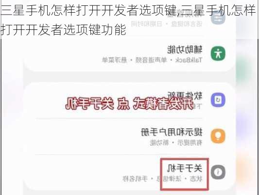 三星手机怎样打开开发者选项键,三星手机怎样打开开发者选项键功能