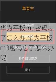 华为平板m3密码忘了怎么办,华为平板m3密码忘了怎么办呢