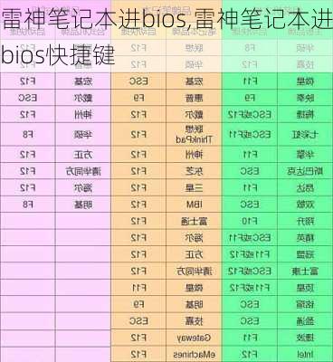 雷神笔记本进bios,雷神笔记本进bios快捷键