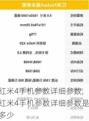 红米4手机参数详细参数,红米4手机参数详细参数是多少