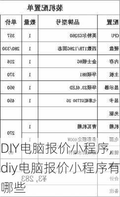 DIY电脑报价小程序,diy电脑报价小程序有哪些