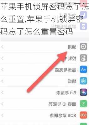 苹果手机锁屏密码忘了怎么重置,苹果手机锁屏密码忘了怎么重置密码