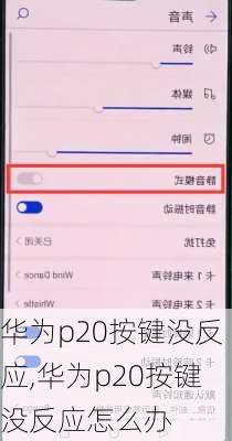 华为p20按键没反应,华为p20按键没反应怎么办