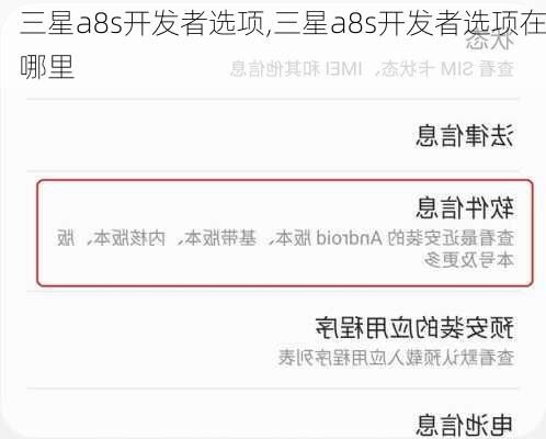 三星a8s开发者选项,三星a8s开发者选项在哪里