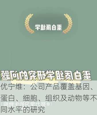 优宁维：公司产品覆盖基因、蛋白、细胞、组织及动物等不同水平的研究