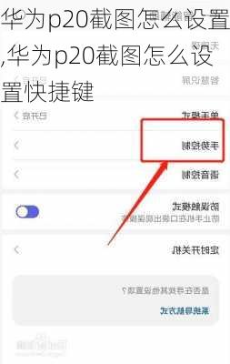 华为p20截图怎么设置,华为p20截图怎么设置快捷键