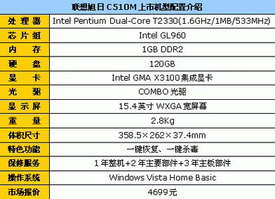 联想旭日c510m,联想旭日c510m参数