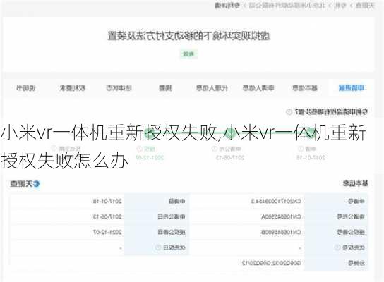 小米vr一体机重新授权失败,小米vr一体机重新授权失败怎么办