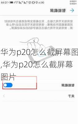 华为p20怎么截屏幕图,华为p20怎么截屏幕图片