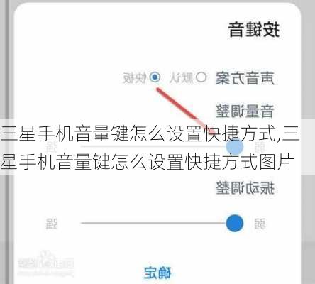 三星手机音量键怎么设置快捷方式,三星手机音量键怎么设置快捷方式图片