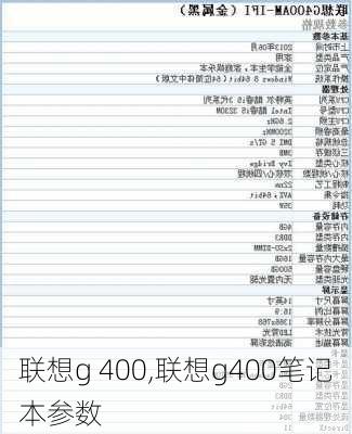 联想g 400,联想g400笔记本参数