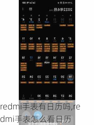 redmi手表有日历吗,redmi手表怎么看日历