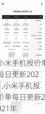 小米手机报价单每日更新2021,小米手机报价单每日更新2021年