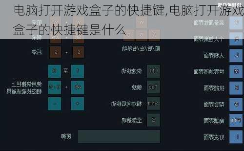 电脑打开游戏盒子的快捷键,电脑打开游戏盒子的快捷键是什么