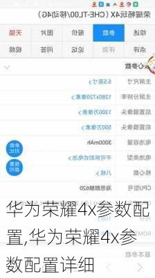 华为荣耀4x参数配置,华为荣耀4x参数配置详细