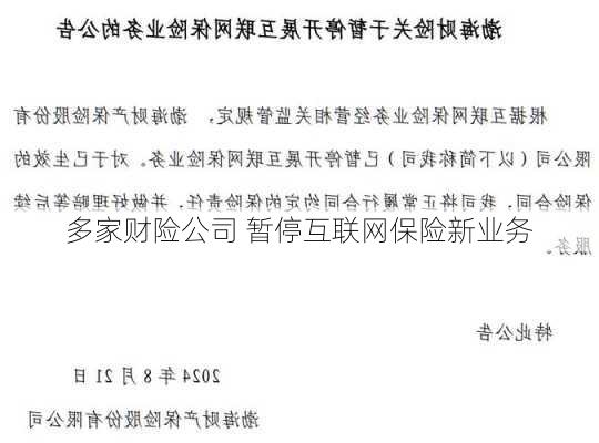 多家财险公司 暂停互联网保险新业务