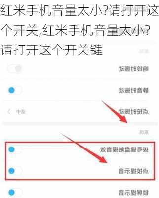 红米手机音量太小?请打开这个开关,红米手机音量太小?请打开这个开关键