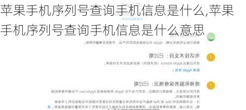 苹果手机序列号查询手机信息是什么,苹果手机序列号查询手机信息是什么意思