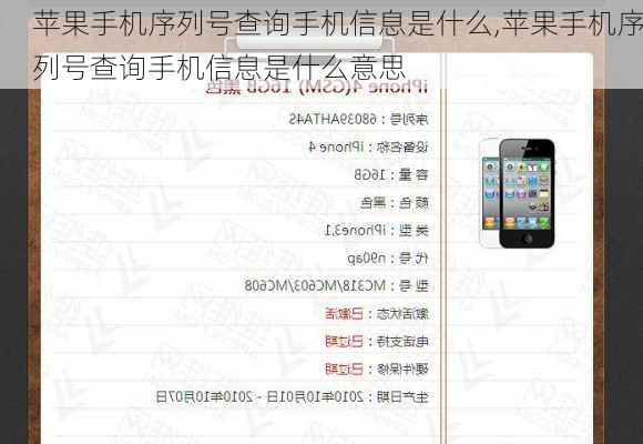 苹果手机序列号查询手机信息是什么,苹果手机序列号查询手机信息是什么意思