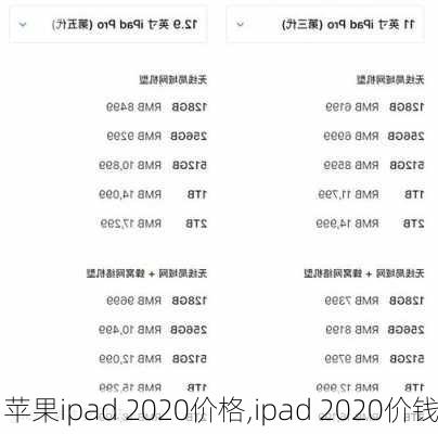 苹果ipad 2020价格,ipad 2020价钱