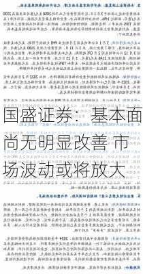 国盛证券：基本面尚无明显改善 市场波动或将放大