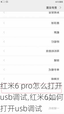 红米6 pro怎么打开usb调试,红米6如何打开usb调试