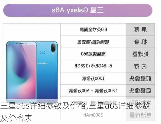 三星a6s详细参数及价格,三星a6s详细参数及价格表